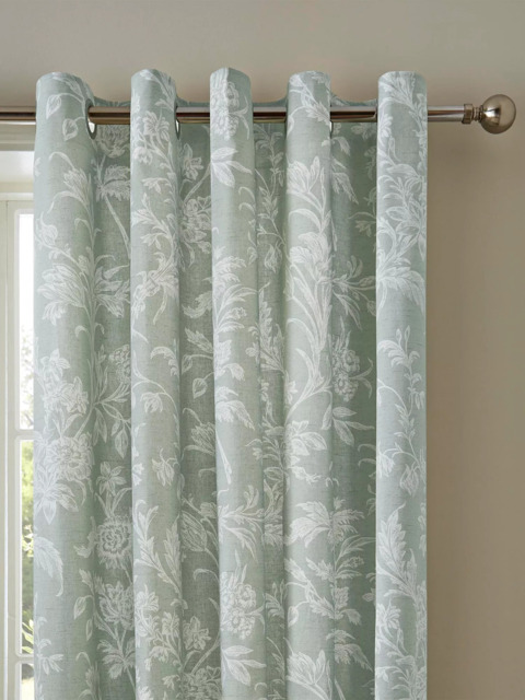 Laura Ashley Lloyd Pair Lined Eyelet Curtains - image 1