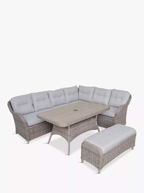 LG Outdoor St Tropez 8-Seater Garden Rectangular Casual Dining Table Set, Sand - image 1