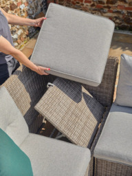 LG Outdoor St Tropez 8-Seater Garden Rectangular Casual Dining Table Set, Sand - thumbnail 5