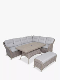 LG Outdoor St Tropez 8-Seater Garden Rectangular Casual Dining Table Set, Sand - thumbnail 1