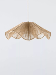John Lewis Wavy Layer Jute Easy-to-Fit Ceiling Lampshade, Natural - thumbnail 3