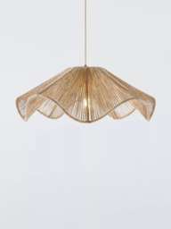 John Lewis Wavy Layer Jute Easy-to-Fit Ceiling Lampshade, Natural - thumbnail 1