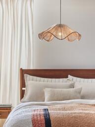 John Lewis Wavy Layer Jute Easy-to-Fit Ceiling Lampshade, Natural - thumbnail 2