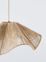 John Lewis Wavy Layer Jute Easy-to-Fit Ceiling Lampshade, Natural - thumbnail 4
