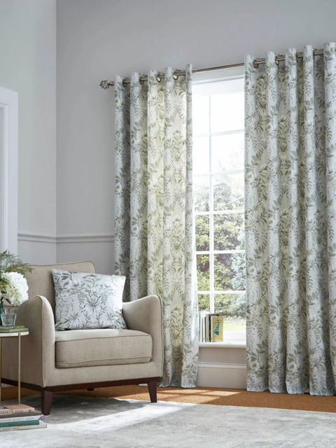 Laura Ashley Parterre Pair Lined Eyelet Curtains - image 1