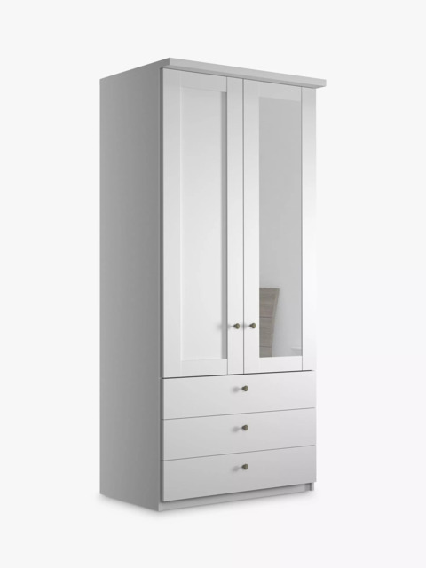 John Lewis Marlow 100cm Hinged Wardrobe with Right Mirror & 3 Drawers - image 1