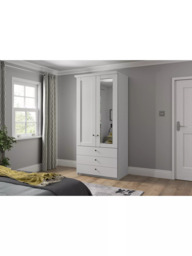 John Lewis Marlow 100cm Hinged Wardrobe with Right Mirror & 3 Drawers - thumbnail 3