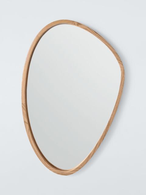 John Lewis Abstract Slim Oak Wood Frame Wall Mirror, 90 x 60cm, Natural - image 1