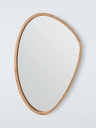 John Lewis Abstract Slim Oak Wood Frame Wall Mirror, 90 x 60cm, Natural - thumbnail 1