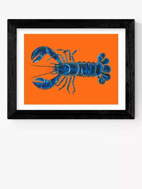 EAST END PRINTS Alice Straker 'Lobster on Orange' Framed Print - image 1