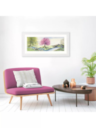 John Lewis Catherine Stephenson Riverbank Bunnies Framed Print & Mount, 55 x 111cm, Green/Multi - thumbnail 2