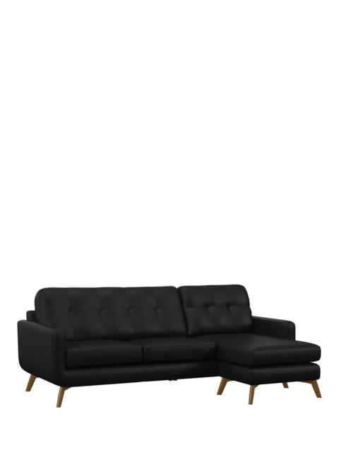 John Lewis Barbican RHF Chaise Leather Sofa, Light Leg - image 1