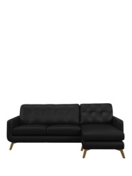 John Lewis Barbican RHF Chaise Leather Sofa, Light Leg - thumbnail 5