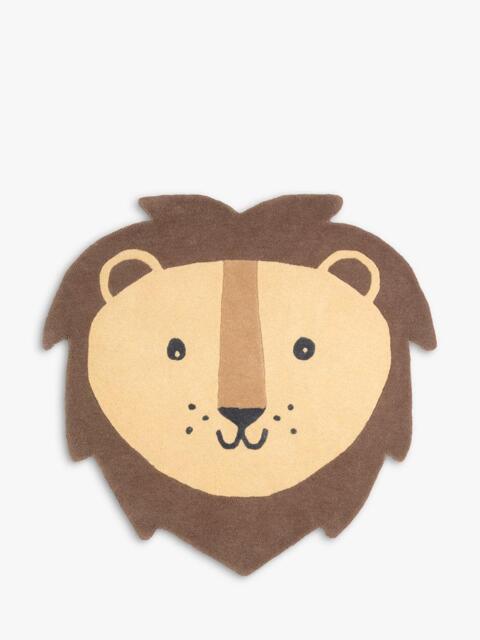 Great Little Trading Co Lion Face Wool Rug, 105 x 103cm - image 1