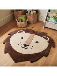 Great Little Trading Co Lion Face Wool Rug, 105 x 103cm - thumbnail 2
