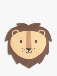 Great Little Trading Co Lion Face Wool Rug, 105 x 103cm