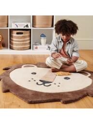 Great Little Trading Co Lion Face Wool Rug, 105 x 103cm - thumbnail 3