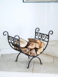 Ivyline Vintage Iron Fireplace Log Holder - thumbnail 2