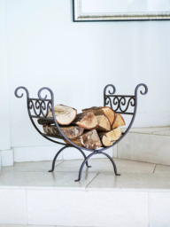Ivyline Vintage Iron Fireplace Log Holder - thumbnail 1