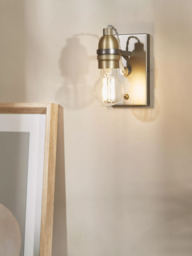John Lewis Bistro Bulb Wall Light, Antique Brass - thumbnail 2