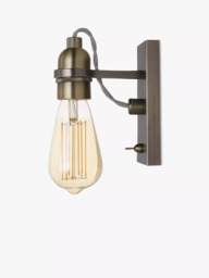 John Lewis Bistro Bulb Wall Light, Antique Brass - thumbnail 4