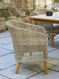 KETTLER Durban 8-Seater Teak Wood Garden Dining Table & Woven Rattan Chairs Set, Grey - thumbnail 3