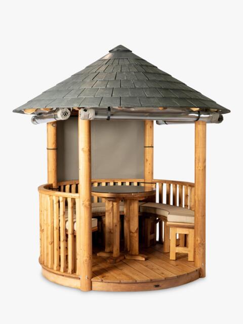 Breeze House Oasis Classic Slate Effect Tile Roof Circular Gazebo, FSC-Certified (Scandinavian Redwood)n - image 1