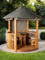 Breeze House Oasis Classic Slate Effect Tile Roof Circular Gazebo, FSC-Certified (Scandinavian Redwood)n - thumbnail 2
