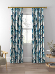 Sanderson Palm House Made to Measure Curtains or Roman Blind, Eucalyptus - thumbnail 3