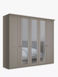 John Lewis Marlow 250cm Mirrored Hinged Wardrobe - thumbnail 1