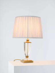 Laura Ashley Carson Crystal Table Lamp, Antique Brass
