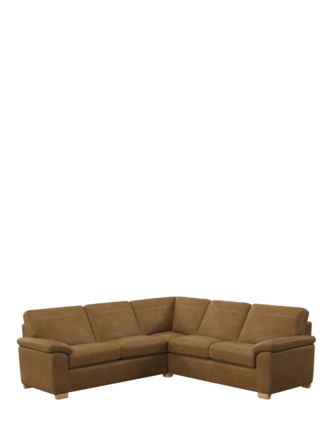 John Lewis Camden 5+ Seater Corner Leather Sofa, Light Leg - image 1
