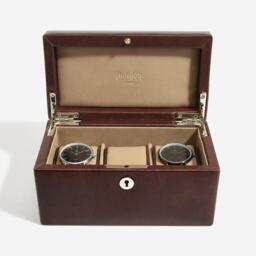 Dulwich Designs Windsor Leather 3 Piece Watch Box, Brown - thumbnail 2