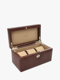 Dulwich Designs Windsor Leather 3 Piece Watch Box, Brown - thumbnail 5