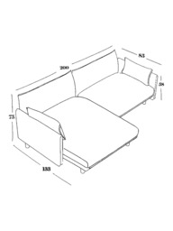 Cozmo Cozy 3 Seater LHF Chaise Sofa, Dark Green Velvet Natural Piping - thumbnail 6