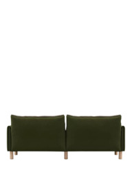 Cozmo Cozy 3 Seater LHF Chaise Sofa, Dark Green Velvet Natural Piping - thumbnail 5