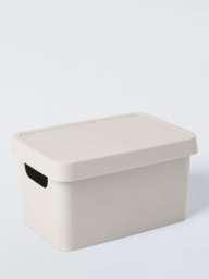 John Lewis Stackable Plastic Storage Box with Lid, Small