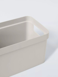 John Lewis Stackable Plastic Storage Box with Lid, Small - thumbnail 3
