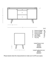 Swoon Fresco Sideboard, Brown/Brass - thumbnail 2