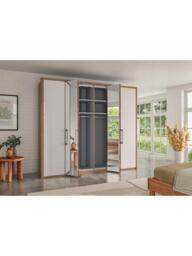 John Lewis Osaka 2.5m Bi-Fold Wardrobe with 2 Glass Doors & 4 Mirrored Doors - thumbnail 3