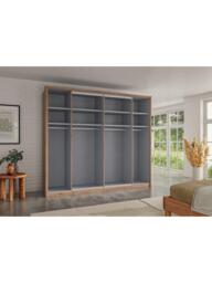 John Lewis Osaka 2.5m Bi-Fold Wardrobe with 2 Glass Doors & 4 Mirrored Doors - thumbnail 4