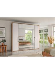 John Lewis Osaka 2.5m Bi-Fold Wardrobe with 2 Glass Doors & 4 Mirrored Doors - thumbnail 2