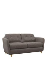 John Lewis Arlo Medium 2 Seater Leather Sofa Bed, Light Leg