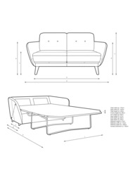 John Lewis Arlo Medium 2 Seater Leather Sofa Bed, Light Leg - thumbnail 2