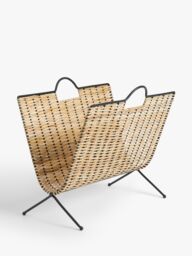 John Lewis Metal and Rattan Magazine Rack - thumbnail 1