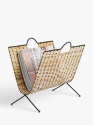 John Lewis Metal and Rattan Magazine Rack - thumbnail 3