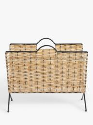 John Lewis Metal and Rattan Magazine Rack - thumbnail 4