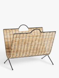 John Lewis Metal and Rattan Magazine Rack - thumbnail 6