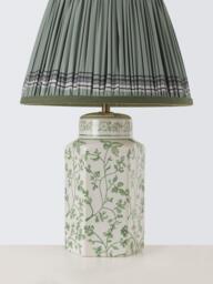 John Lewis Halverly Heritage Floral Ceramic Table Lamp, Blue - thumbnail 4