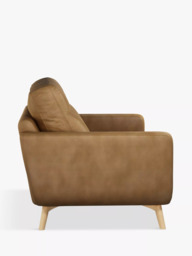 John Lewis Barbican Medium 2 Seater Leather Sofa, Light Leg, Demetra Light Tan - thumbnail 4